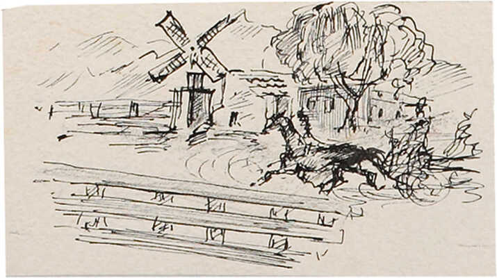 Бехтеев Владимир Георгиевич. Лот из 13 листов (семь листов двухсторонние) с иллюстрациями к книге В. Ирвинга «Рассказы и легенды» (М.; Л.: Детская литература ЦК ВЛКСМ, 1939)